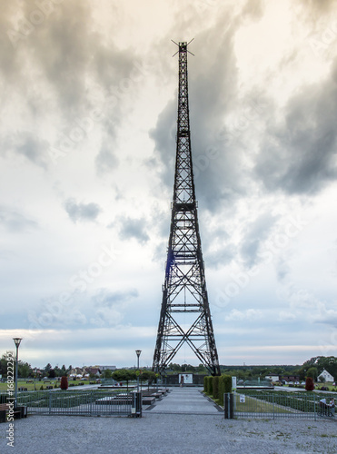 Gliwice, Poland, August 6, 2017: Gliwice Radio Tower (the highest wooden building on the world - 111m)