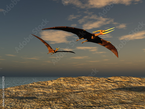 Pteranodones volando