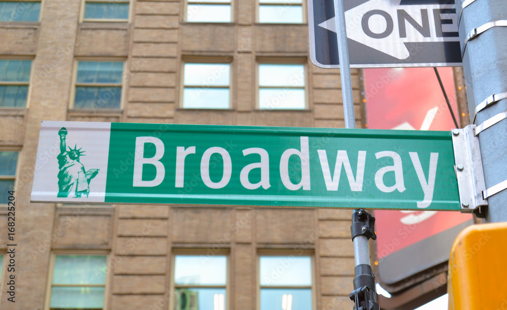 View of Broadway Street in New York City View of Broadway Street in New York City