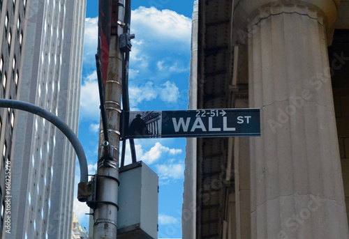View of wall street in Manhattan