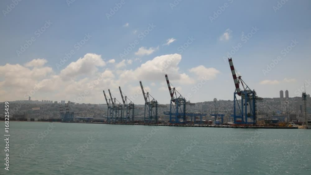 Commercial Dock With Containers And Cranes Commercial Dock With Containers And Cranes