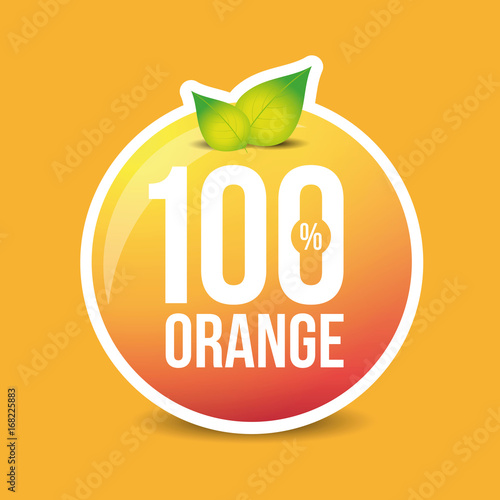 Hundred percent fresh orange label