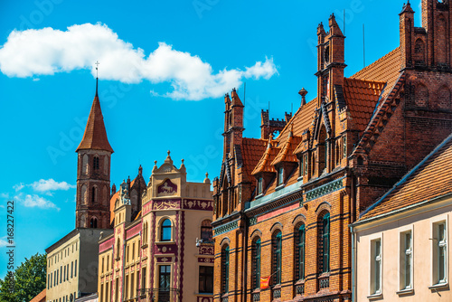 Buildings around Grand Place in Chełmno in Poland