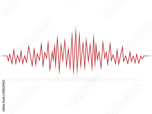Cardiogram of heartbeat. Pulse. Wave of sound track. Vector illustration.