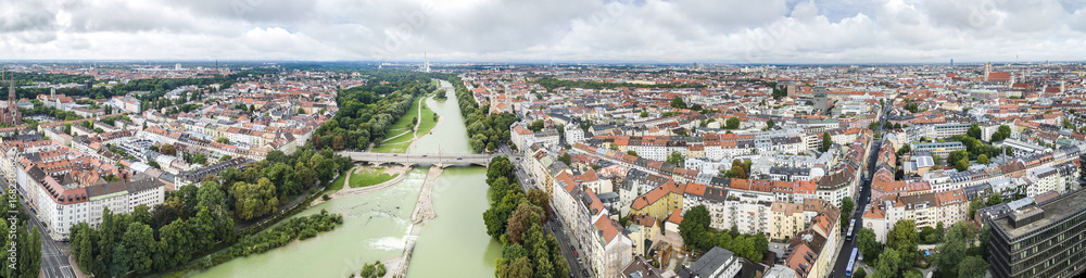 Luftbild München an der Isar