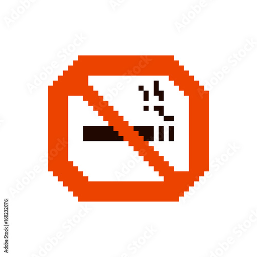 Pixel sign no smoking for games and applications