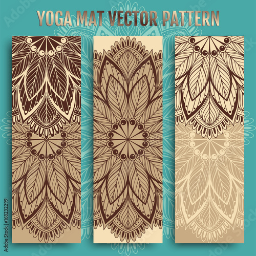 Hand drawn yoga mat vector pattern
