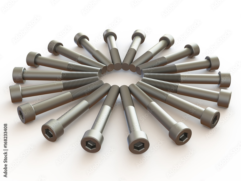 Bolts. Image is isolated on white. Bolts. Image is isolated on white.
