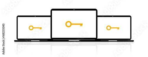 Laptop Banner - Schlüssel retro