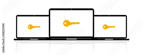 Laptop Banner - Schlüssel Sicherheit