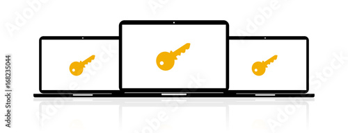 Laptop Banner - Schlüssel Datenschutz