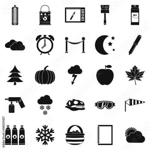 Portrayal icons set, simple style