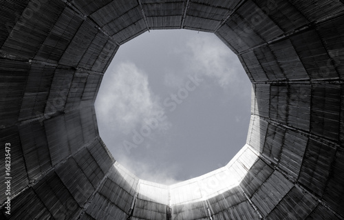 Water cooling tower from inside