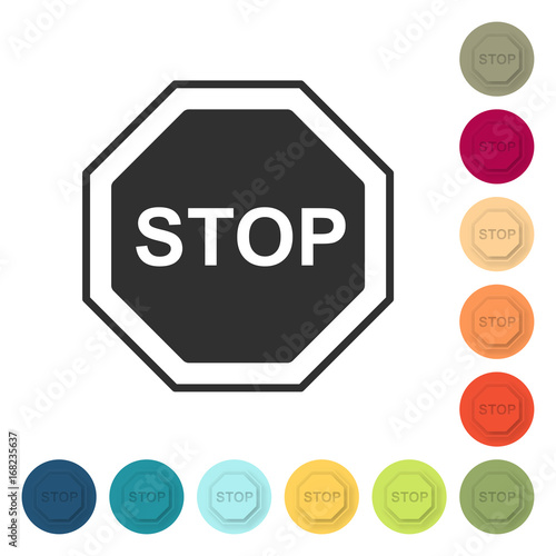 Farbige Buttons - Stoppschild