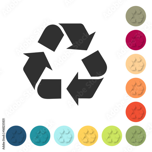 Farbige Buttons - Recycling