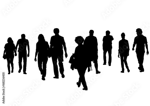 Big crowds people on white background