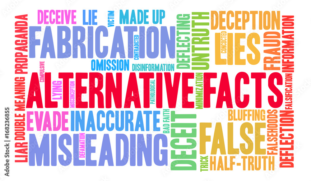 Alternative Facts Word Cloud on a white background. Alternative Facts Word Cloud on a white background.