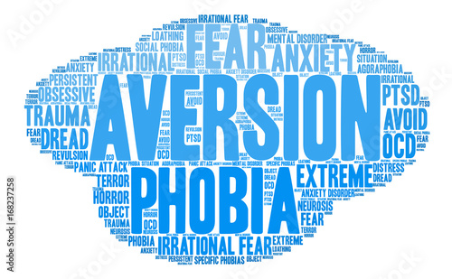 Aversion word cloud on a white background. 