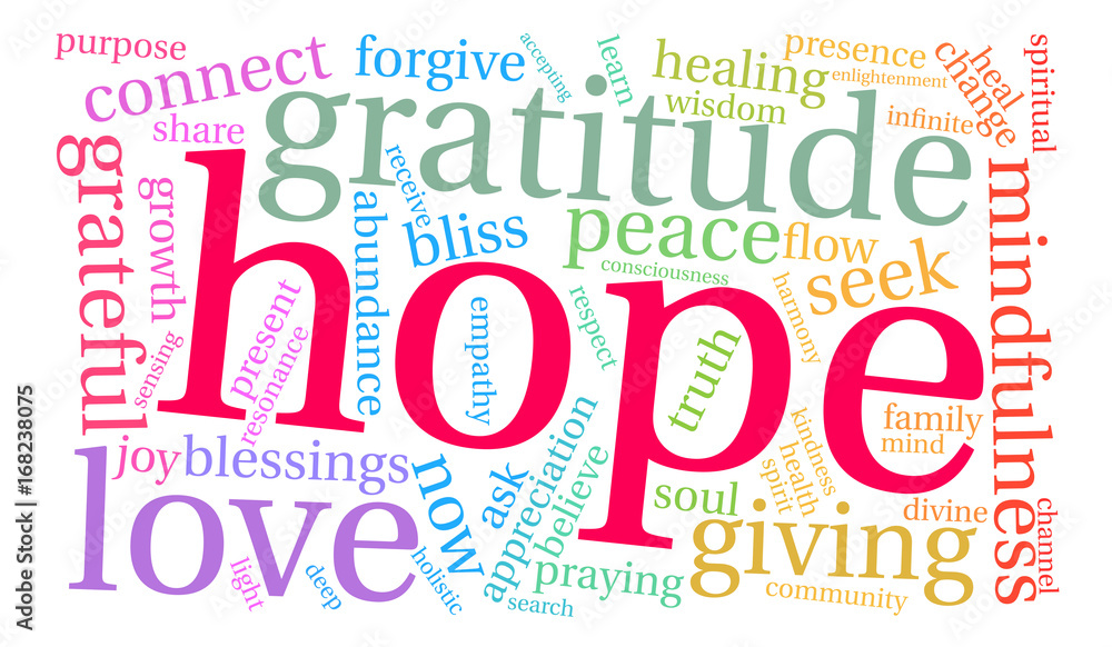 Fototapeta premium Hope Word Cloud on a white background.