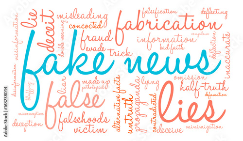 Fake News Word Cloud on a white background. 