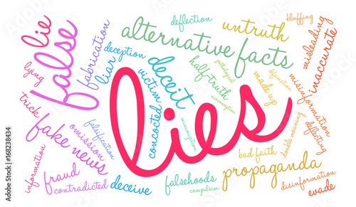 Lies Word Cloud on a white background. 