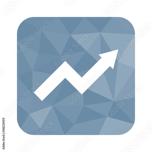 Low Poly Button - aufsteigender Pfeil