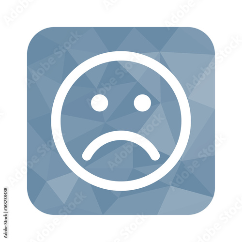 Low Poly Button - trauriges Gesicht