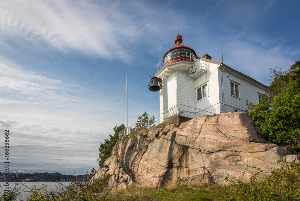 Lighthouse at Odderoya in Kristiansand, Norway