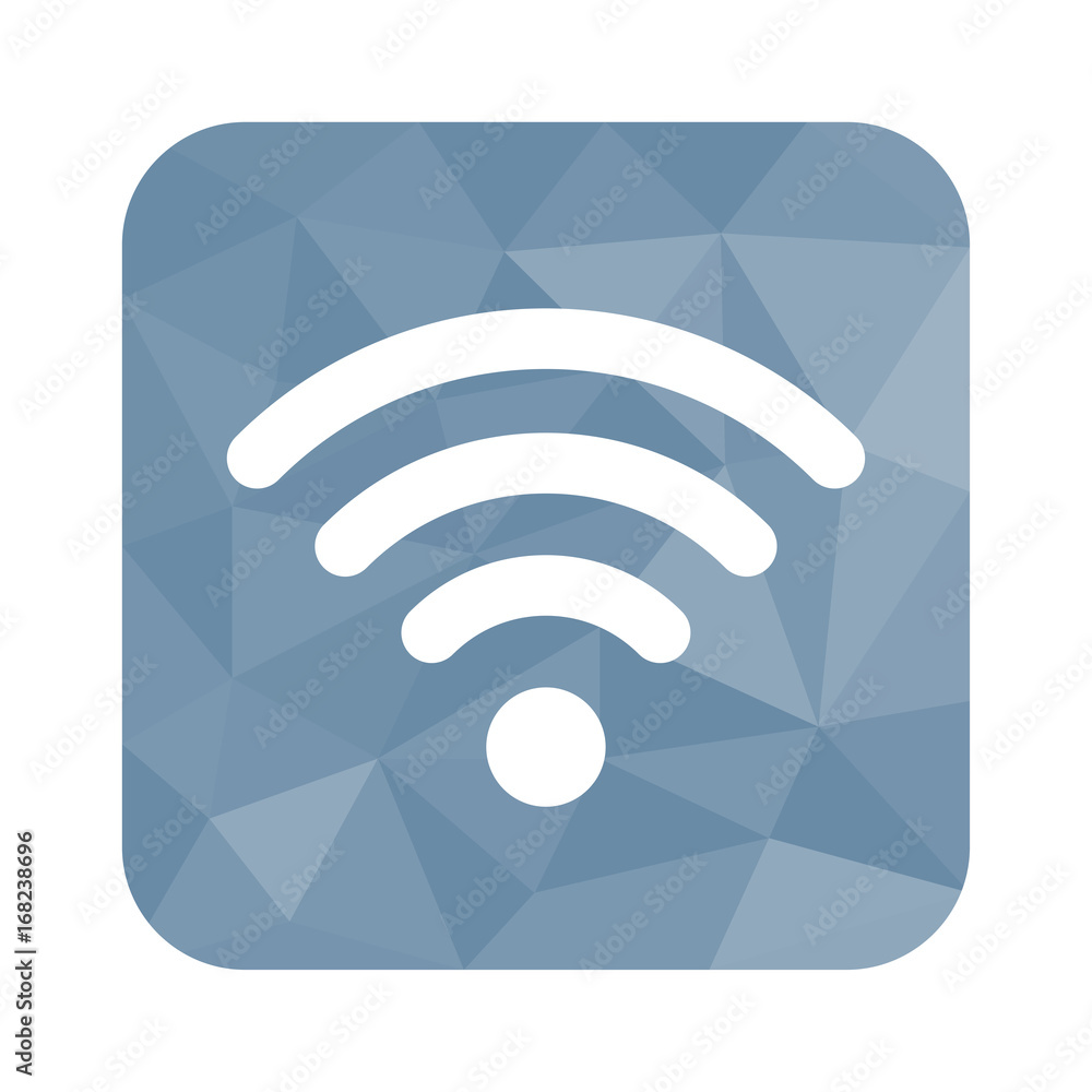 Low Poly Button - Wlan-Symbol Low Poly Button - Wlan-Symbol