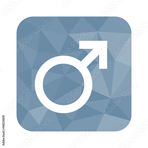 Low Poly Button - Mann-Symbol