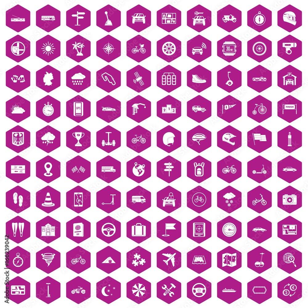 100 ride icons hexagon violet 100 ride icons hexagon violet