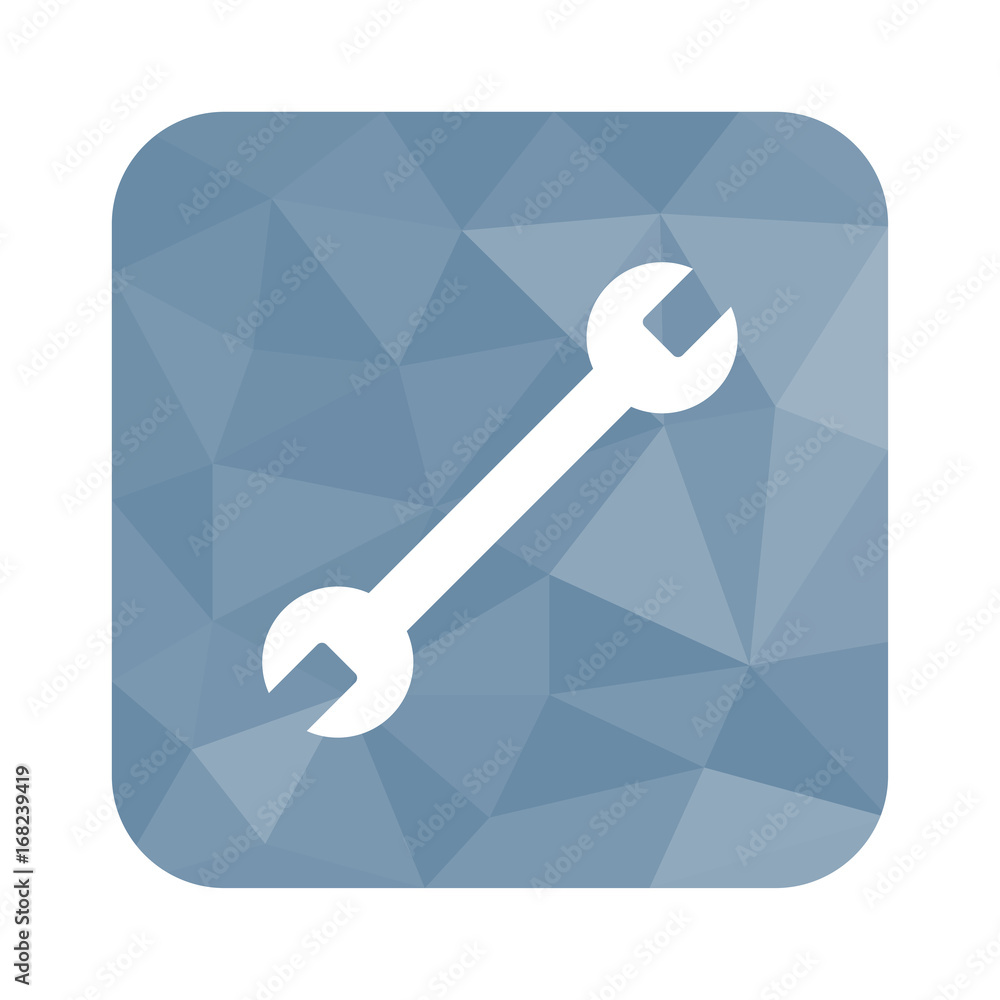 Low Poly Button - beidseitger Schraubenschlüssel Low Poly Button - beidseitger Schraubenschlüssel
