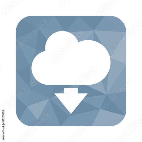 Low Poly Button - Herunterladen-Cloud-Symbol