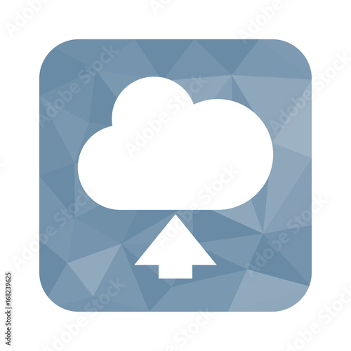 Low Poly Button - Hochladen-Cloud-Symbol