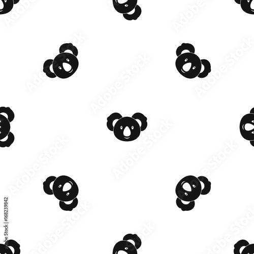 Koala pattern seamless black