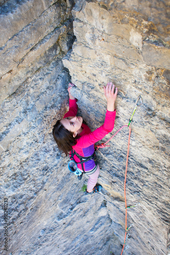 Girl rock climber..