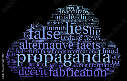Propaganda Word Cloud on a black background. 
