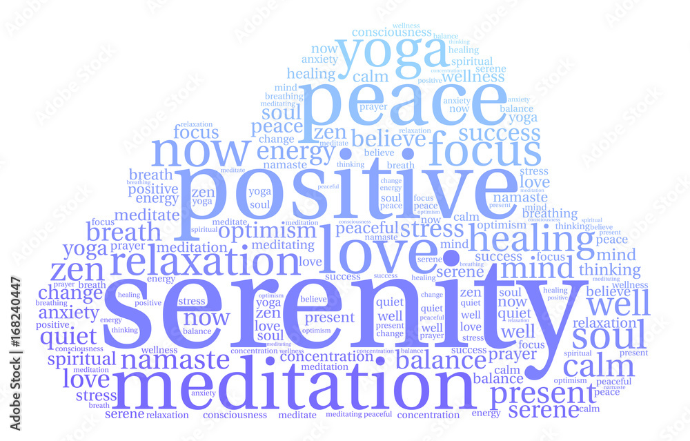Obraz premium Serenity word cloud on a white background. 