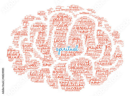 Spiritual word cloud on a white background. 