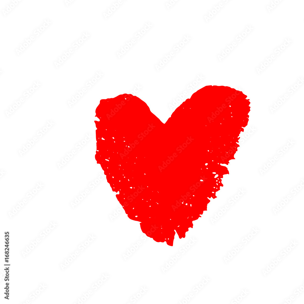 Vector red sign of a heart isolated on white background.