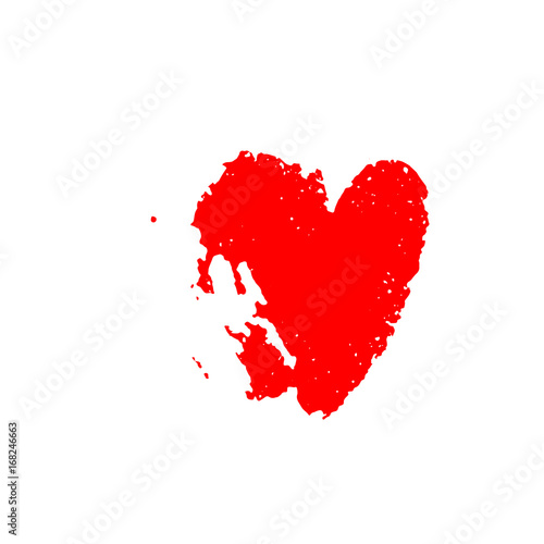 Vector red sign of a heart isolated on white background.