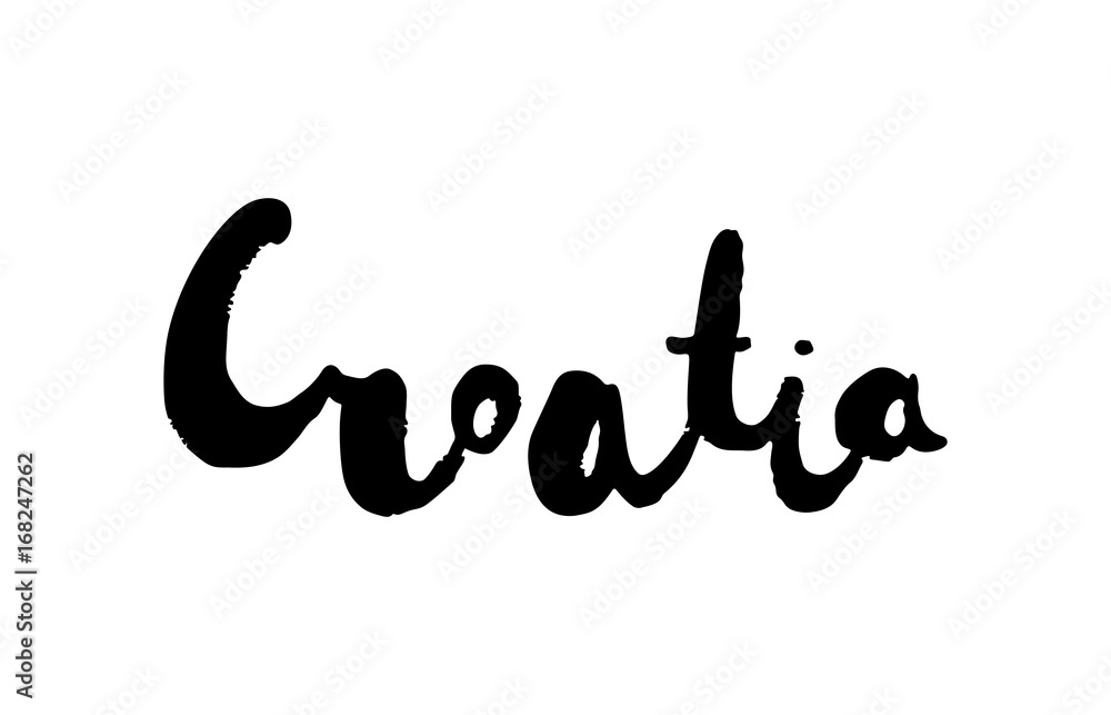 Grunge hand lettering of the European country - Croatia Grunge hand lettering of the European country - Croatia