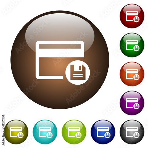 Save credit card color glass buttons