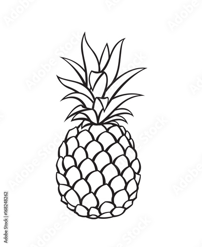 black image of pineapple tropical fruit