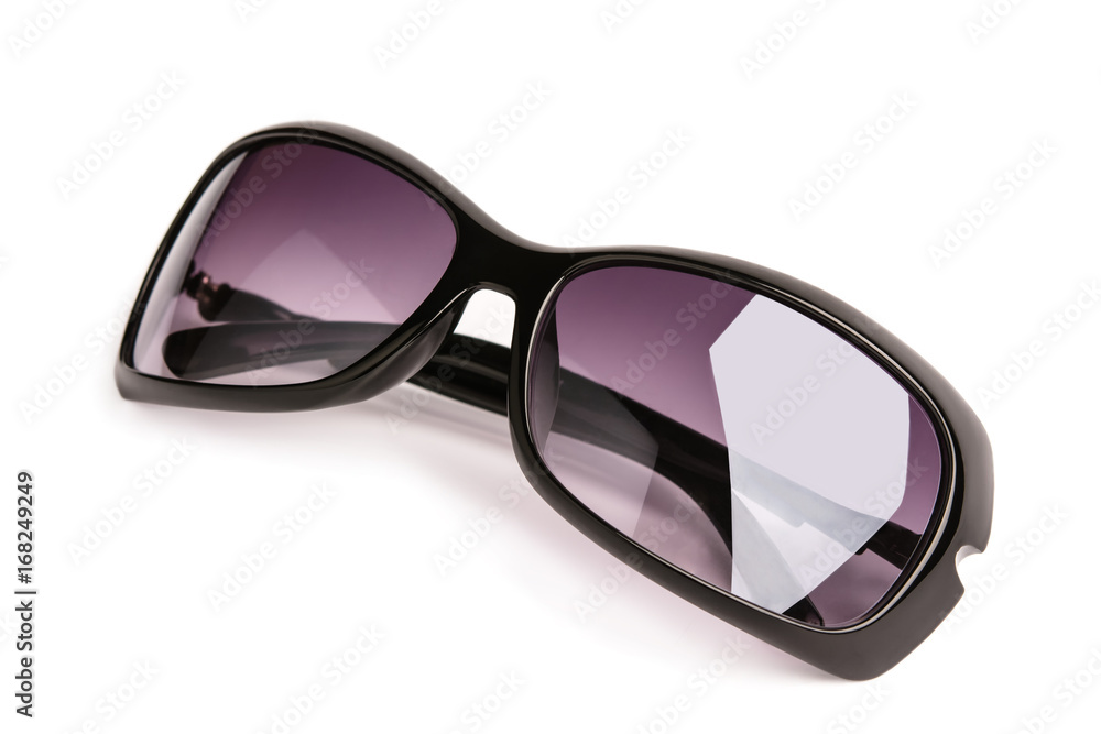 Sunglasses female glasses isolated on white background macro Sunglasses female glasses isolated on white background macro