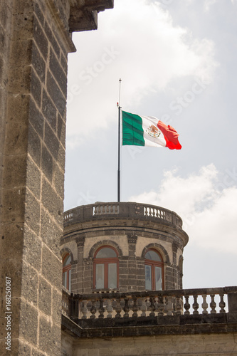 Mexico flag Chapultepec castle castillo