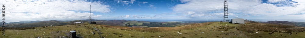 360-degree panorama from Snaefell, the highest point on Isle of Man