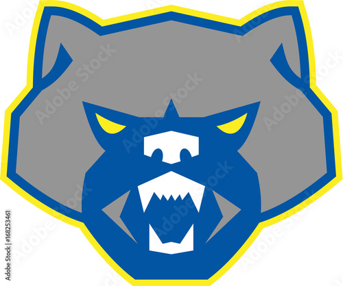 Angry Wolverine Head Front Retro