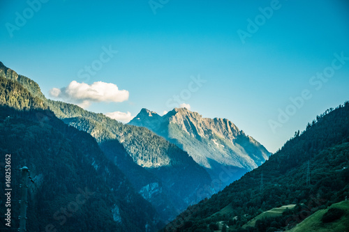 Mountain with natural elements on a sunny day in summer