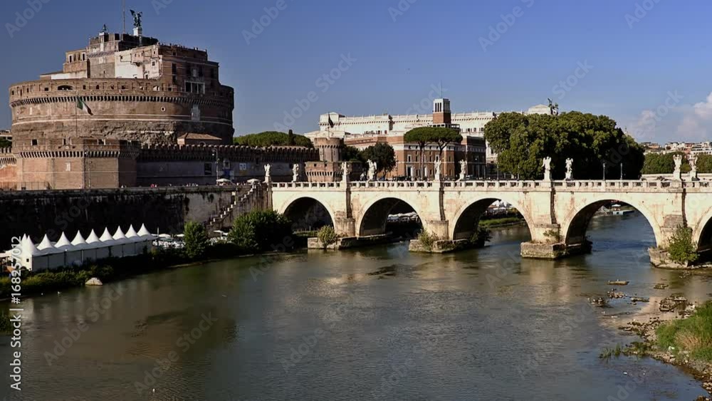 Castle of San Angelo, Rome, Italy. Time Lapse Castle of San Angelo, Rome, Italy. Time Lapse
